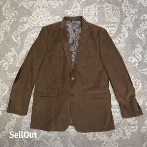 Adolfo Men's Brown Corduroy Biker Blazer Formal